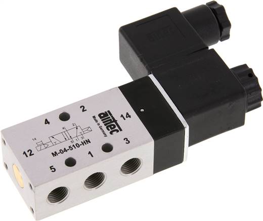 5/2 G1/8'' Solenoid Valve 24V DC 2.5-10bar/35.0-140psi Airtec