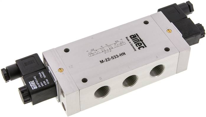 electrovanne centrale d'échappement 5/3 G1/2'' 115V AC 3-10bar/42-140psi Airtec