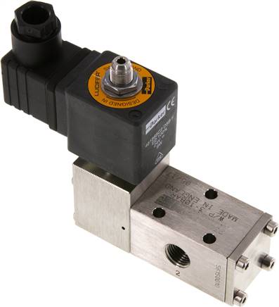 válvula solenoide 3/2 G1/4'' NC Acero inoxidable 230V AC 3-12bar/42-168psi