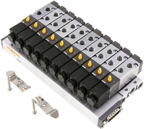 G1/8'' 10x Pneumatisch Ventiel Terminal 24V DC 1,5-8bar/21,0-112psi Meerpolig E.MC