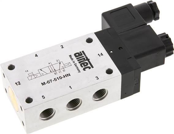 5/2 G1/4'' Solenoid Valve 24V DC 1.5-10bar/21.0-140psi Airtec