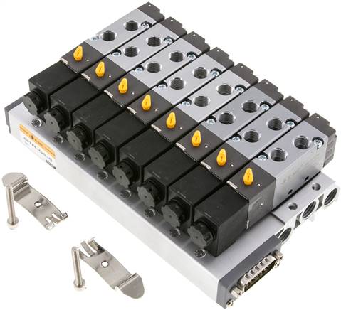 G1/8'' 8x Terminal de válvulas neumáticas 24V DC 1.5-8bar/21.0-112psi Multipolar E.MC