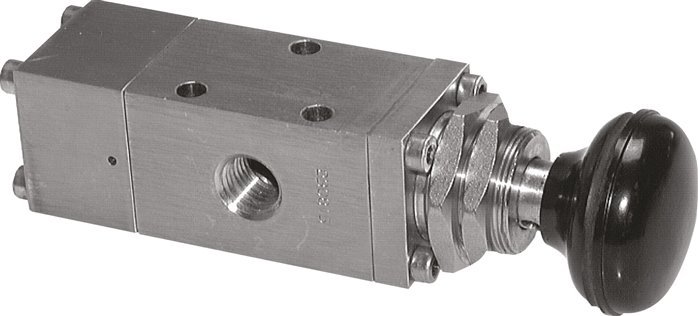 5/2 G1/4 '' (G1/8 '') Knopbediend Ventiel RVS Detent -0.95-12bar/-13.2-168psi