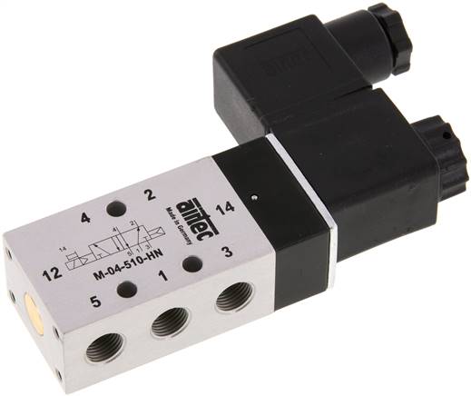 5/2 G1/8'' Solenoid Valve 12V DC 2.5-10bar/35.0-140psi Airtec