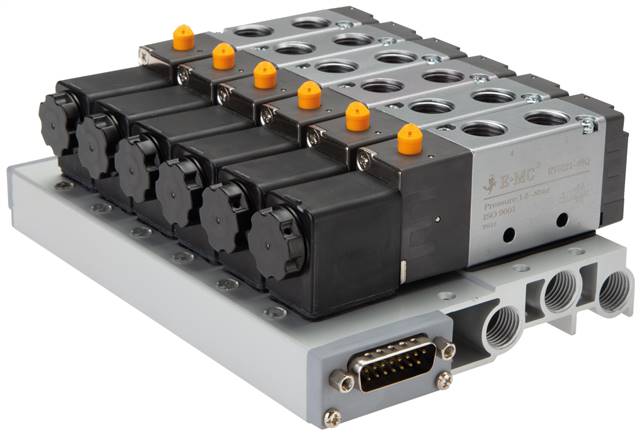 G1/4'' 12x Terminal de válvulas neumático 24V CC 1,5-8bar/21,0-112psi Multipolo E.MC