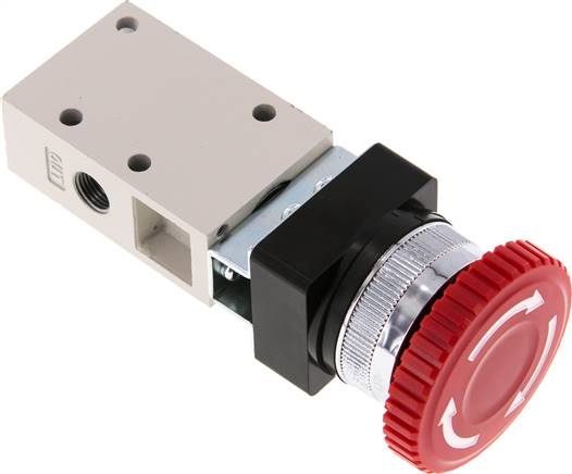 bouton d'arrêt d'urgence 3/2 G1/8'' rouge 0-8bar/0-112psi YPC