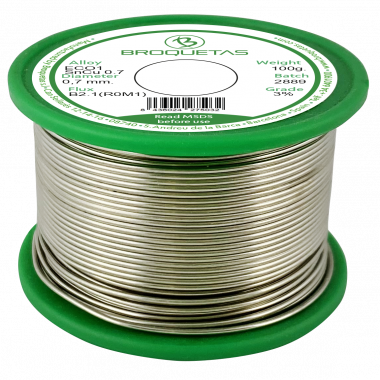 0.7 mm Lead-Free Solder with Rosin Flux Core Broquetas