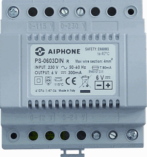 Fuente de alimentación universal Aiphone PS 6V 0.3A | PS-0603DIN