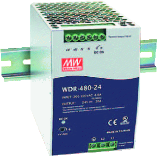 Fuente de alimentación Mean Well WDR CC 24V | WDR-480-24