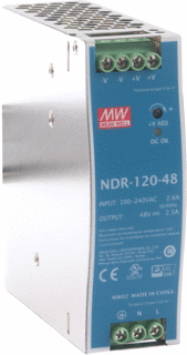 Fuente de alimentación universal Mean Well NDR 48V 2.5A | NDR-120-48