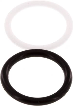 Juego de juntas de PTFE/NBR para acoplamiento hidráulico ISO 7241-1 A (17,3 mm y 31 mm) [5 piezas]