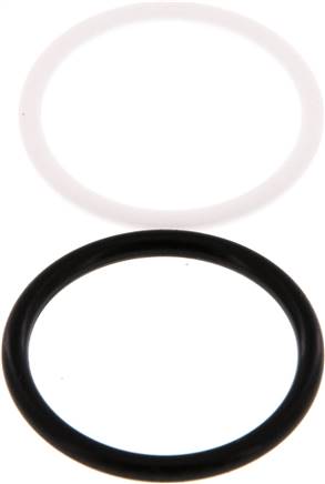 Juego de juntas de PTFE/NBR para acoplamiento hidráulico ISO 7241-1 A (29,1 mm y 46 mm) [2 piezas]