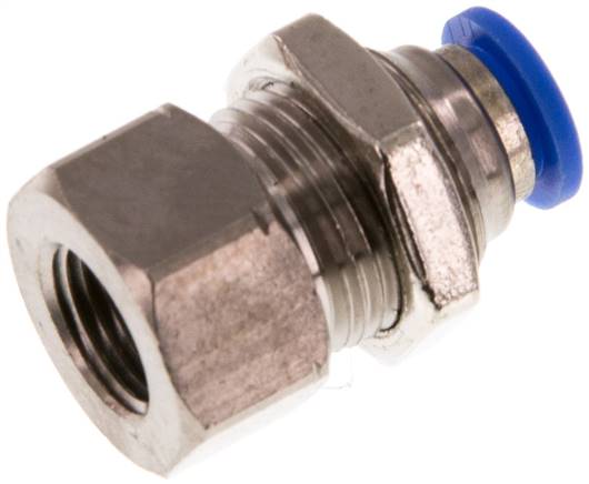 Raccord enfichable 6mm x G1/8'' avec filetage femelle Bulkhead en laiton/PA 66 NBR [2 pièces].