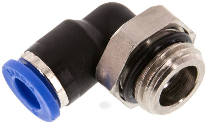 Racor de 6mm x G1/4'' 90deg con rosca macho Latón/PA 66 NBR Manguito corto giratorio [2 piezas]