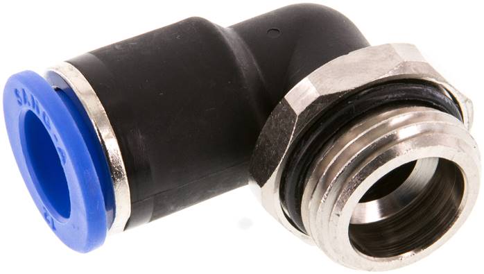 Codo de 90 grados 12mm x G1/2'' con rosca macho latón/PA 66 NBR manguito corto giratorio [2 piezas]