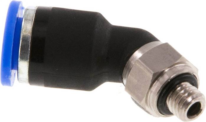 Raccord enfichable coudé 6mm x M 5 45deg à filetage mâle Laiton/PA 66 NBR [2 Pièces]