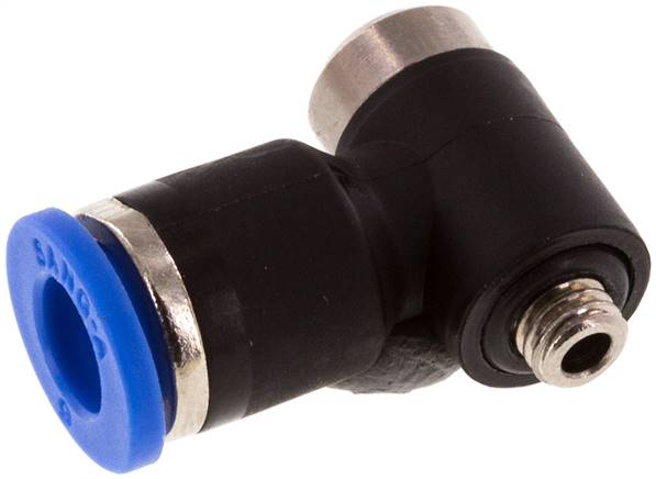 Codo de 6mm x M 5 90deg Racor con rosca macho latón/PA 66 NBR interior hexagonal giratorio [2 piezas]