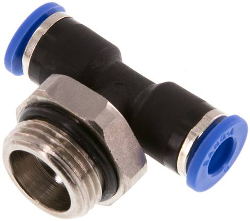 6mm x G3/8'' Inline T-Steckverschraubung mit Außengewinde Messing/PA 66 NBR drehbar [2 Stück]