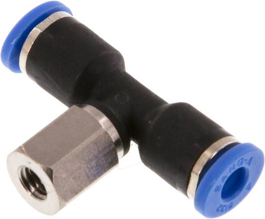 4mm X M 5 Inline T-stuk Insteek Fitting Met Binnendraad Messing/PA 66 NBR Rotatable [2 Stuks]