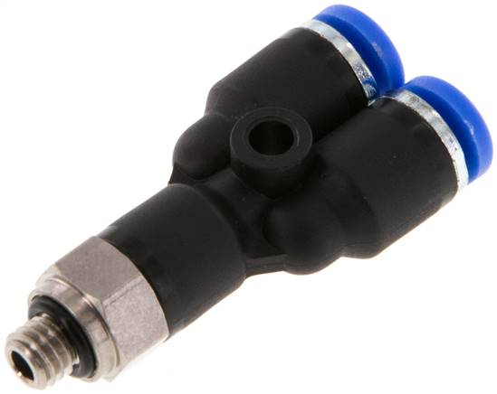 Racor de 4mm x M 5 Y con rosca macho Latón/PA 66 NBR Giratorio [2 Piezas]