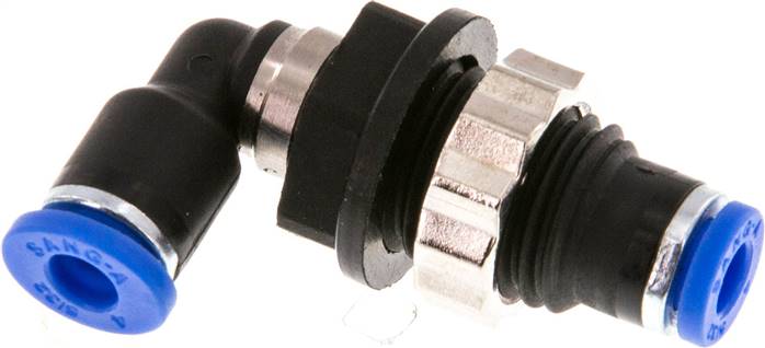 Raccord coudé 90deg 4mm PA 66 NBR Bulkhead [2 Pièces]