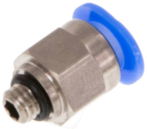 Raccord enfichable 6mm x M 5 à filetage mâle Laiton/POM NBR Conception compacte [5 pièces].