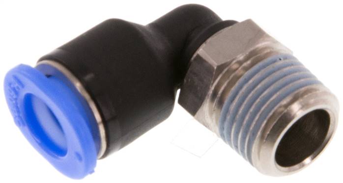 Racor de 6mm x R1/8'' 90deg con rosca macho Latón/PBT NBR Manguito corto giratorio Diseño compacto [2 piezas]