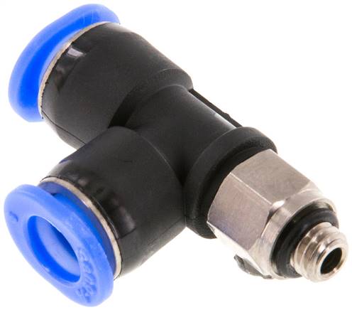 Racor en T de ángulo recto 6mm x M 5 con rosca macho Latón/PBT NBR Diseño compacto y giratorio [2 piezas]