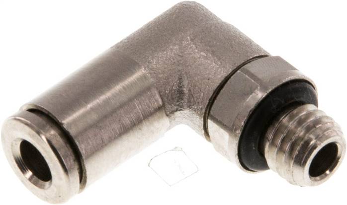 Raccord coudé 90deg 4mm x M 7 avec filetage mâle Laiton NBR Rotatif [2 Pièces]