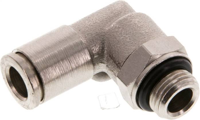Raccord enfichable coudé 90° 6mm x G1/8'' avec filetage mâle Laiton NBR Rotatif [2 Pièces].