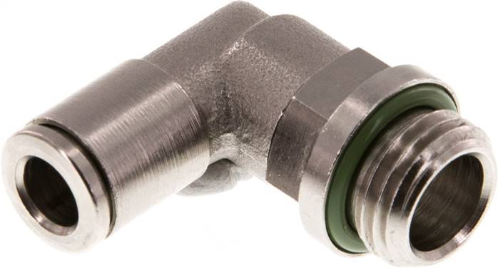 Raccord enfichable coudé 90° 6mm x G1/4'' à filetage mâle en laiton FKM rotatif [2 pièces].