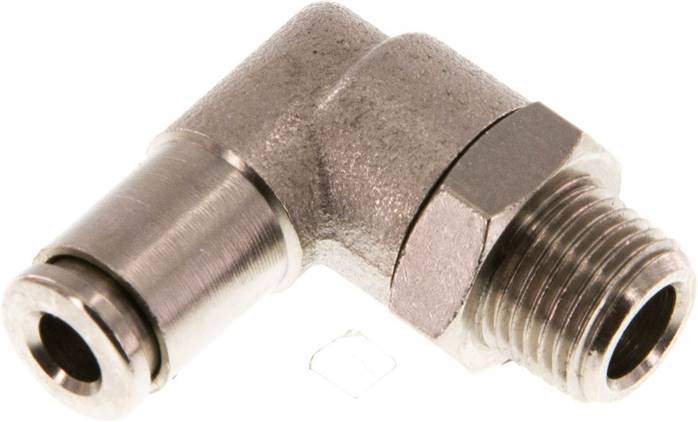 4mm x R1/8'' 90deg Winkel-Steckverschraubung mit Außengewinde Messing NBR drehbar [2 Stück]