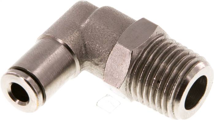 Raccord enfichable coudé 90deg 4mm x R1/4'' avec filetage mâle Laiton NBR Rotatif [2 Pièces]