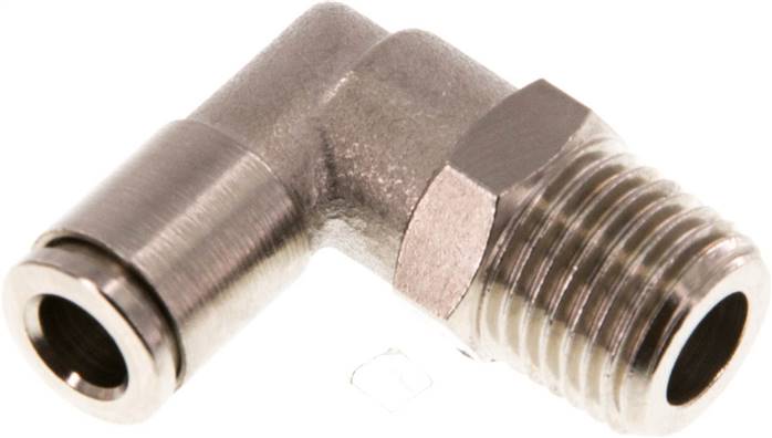 Raccord enfichable coudé 90° 6mm x R1/4'' avec filetage mâle Laiton NBR Rotatif [2 Pièces].