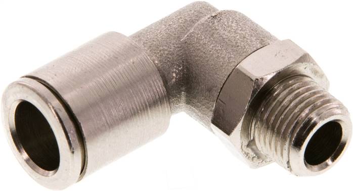 Raccord enfichable coudé 90° 8mm x R1/8'' à filetage mâle en laiton FKM rotatif [2 pièces].