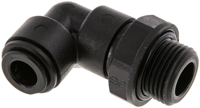 Codo de 90 grados 8mm x G3/8'' con rosca macho POM NBR giratorio [2 piezas]