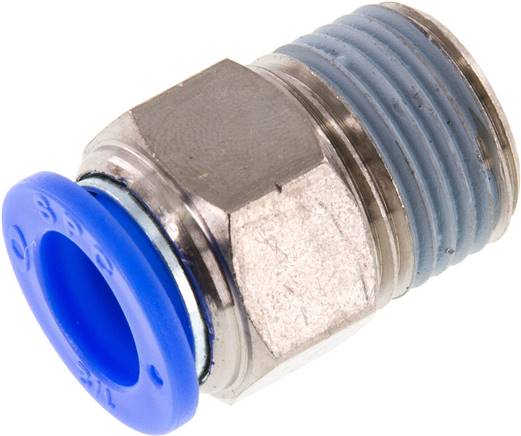Raccord enfichable 1/2'' x 1/2'' NPT à filetage mâle laiton/PBT NBR [2 pièces].