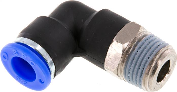 Racor de 3/8'' x 3/8'' NPT 90deg con rosca macho Latón/PBT NBR giratorio [2 piezas]