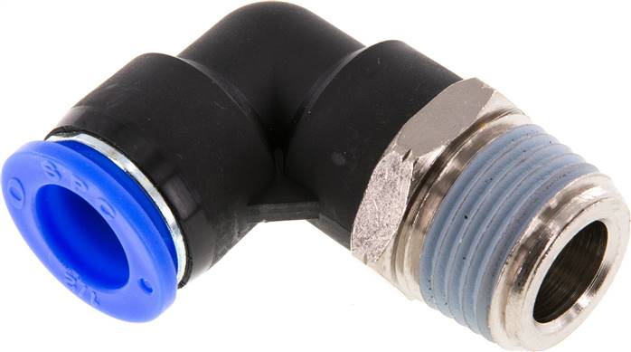Raccord coudé à 90° 1/2'' x 1/2'' NPT avec filetage mâle Laiton/PBT NBR rotatif [2 pièces]