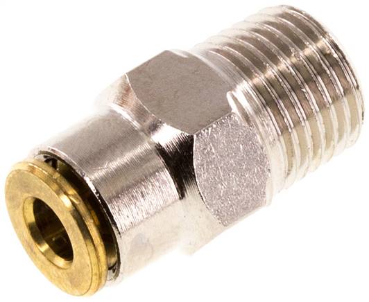 4mm x M 10 x 1 (conical) Push-in Fitting with Male Threads Brass NBRHigh Pressure [2 Pieces]