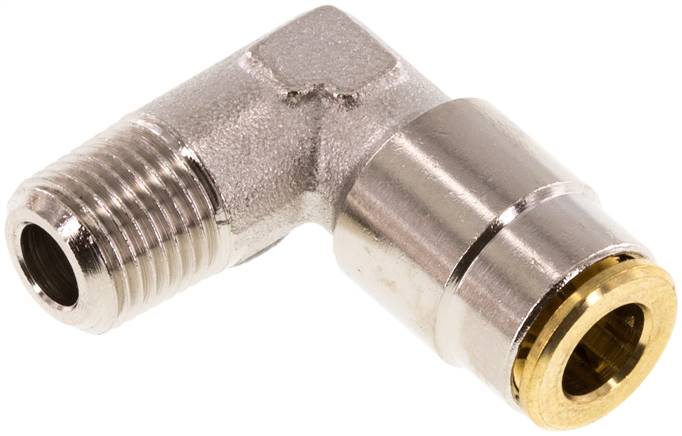 Raccord enfichable coudé 90deg 6mm x R1/8'' avec filetage mâle Laiton NBRHaute pression [2 Pièces].