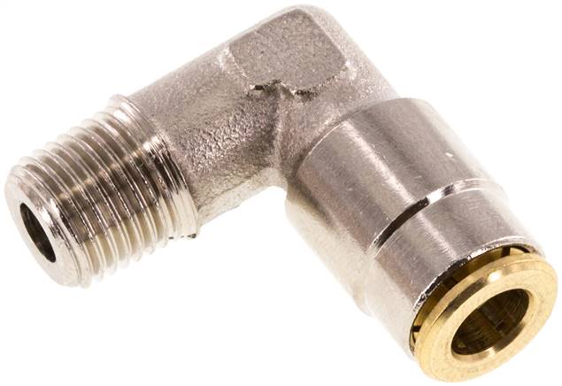 Raccord enfichable coudé 90deg 6mm x M 10 x 1 (conique) avec filetage mâle Laiton NBRHaute pression [2 Pièces]