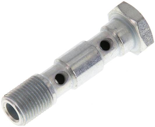 Boulon Banjo 2 voies en acier zingué avec filetage mâle G1/8'' L40mm [2 Pièces]