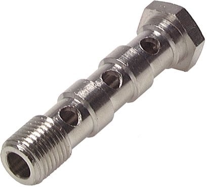 3-way nickel-plated Brass Banjo Bolt with G1/4'' Male Threads L58mm [2 Pieces]