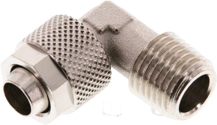 10x8 & R1/4'' Raccord coude à emboîter en laiton nickele avec filetage mâle [2 Pièces]