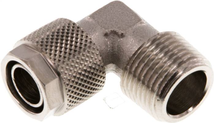 12x10 & R3/8'' Nickel plated Brass Elbow Push-on Fitting with Male Threads [2 Pieces]