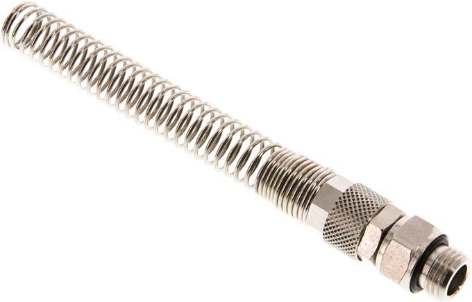 10x6.5 & G1/4'' Nickel plated Brass Straight Push-on Fitting with Male Threads Rotatable Bend Protection [2 Pieces]