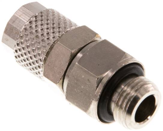 6x4 & G1/8'' Nickel plated Brass Straight Push-on Fitting with Male Threads Rotatable [2 Pieces]