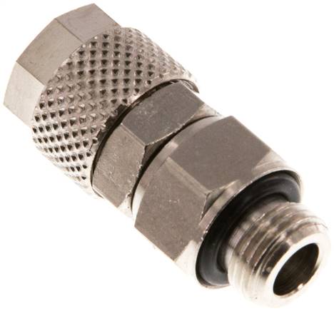 8x6 & G1/8'' Nickel plated Brass Straight Push-on Fitting with Male Threads Rotatable [2 Pieces]