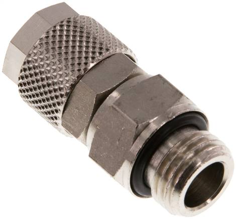 Conector Recto Latón Niquelado 10x8 & G1/4'' Rosca Macho Giratorio [2 piezas]